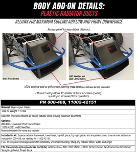 Plastic Radiator Duct Kit Details