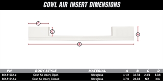 Cowl Air Insert Dimensions