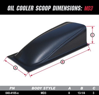 Oil Cooler Scoop Dimensions