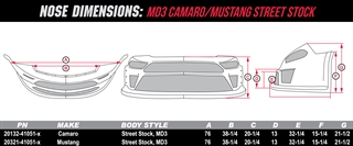 Camaro and Mustang Nose Dimensions