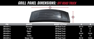 Grill Panel Dimensions