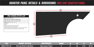 Late Model and Mod Details and Dimensions