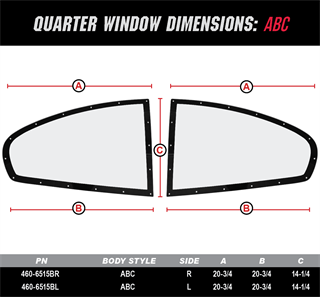 Quarter Window Dimensions