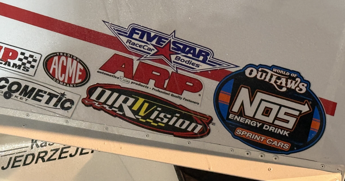 Five Star decal close-up at the 2026 DIRTcar Winter Nationals