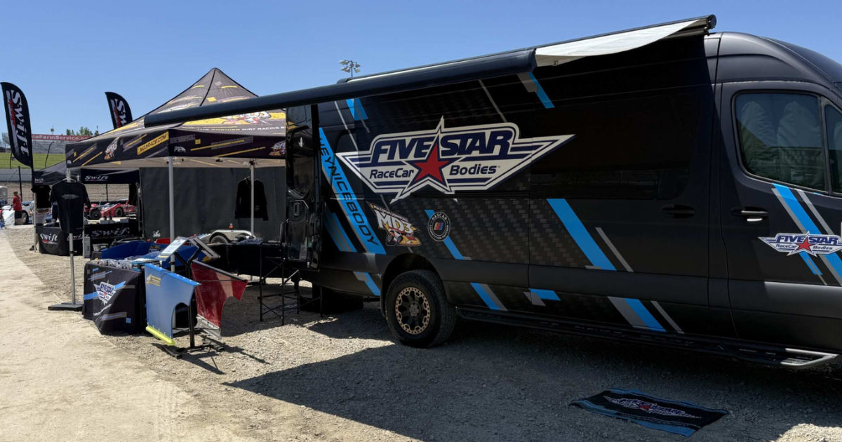 Five Star Road Tour setup and display area at Eldora Speedway