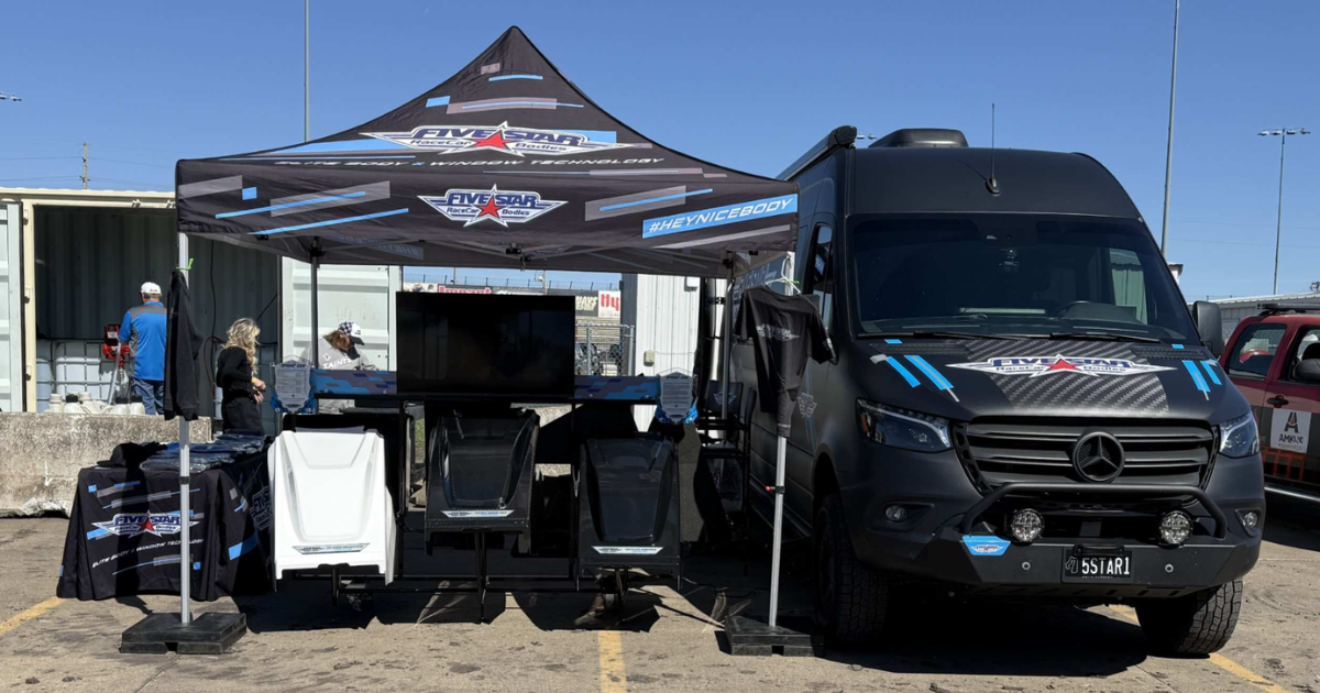 Five Star Sprinter van display at Knoxville Raceway Road Tour stop