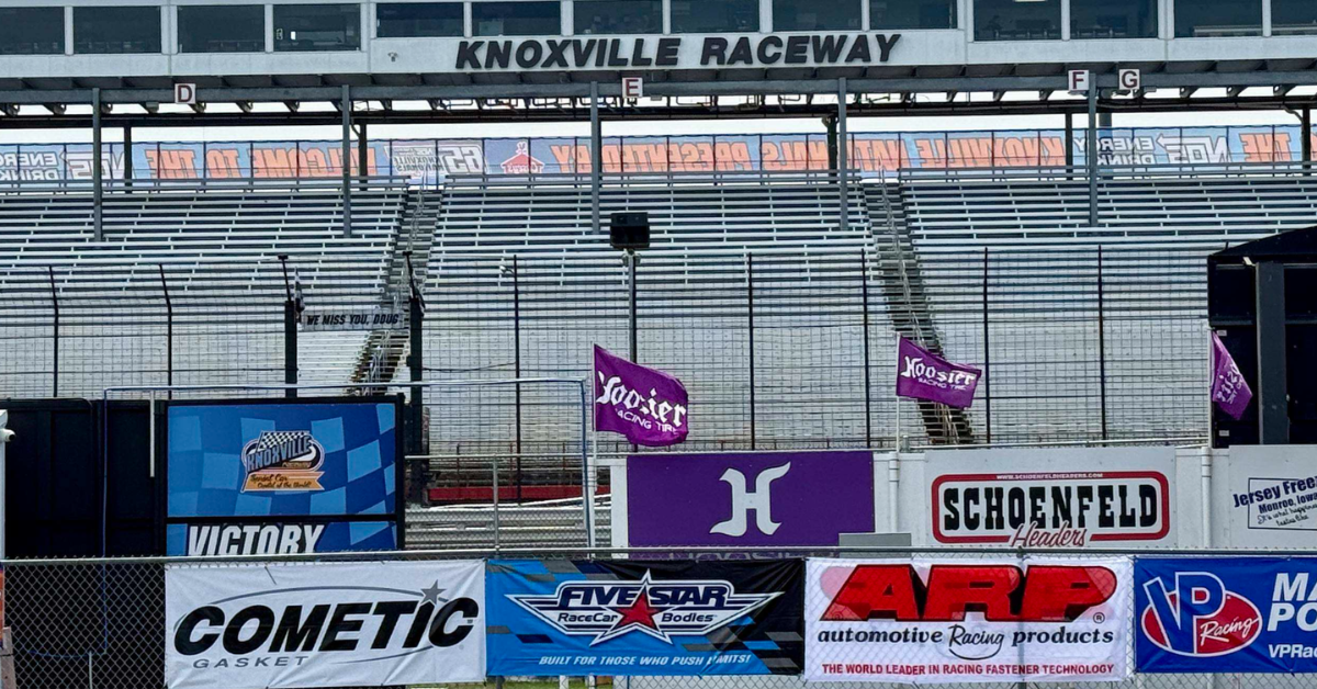 Knoxville Nationals banners at Knoxville Raceway