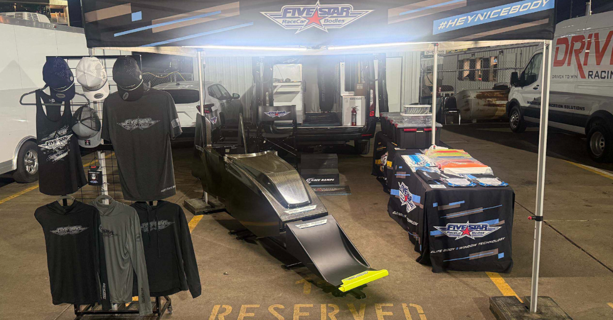Five Star Sprint Car body display at the Knoxville Nationals