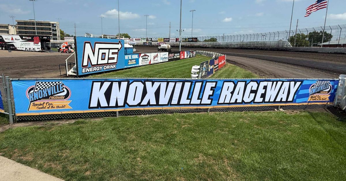 Knoxville Raceway sign during the 360 Nationals