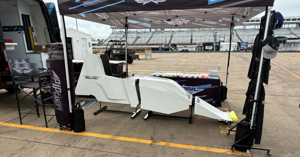 Five Star Sprint Car body display at Knoxville Raceway