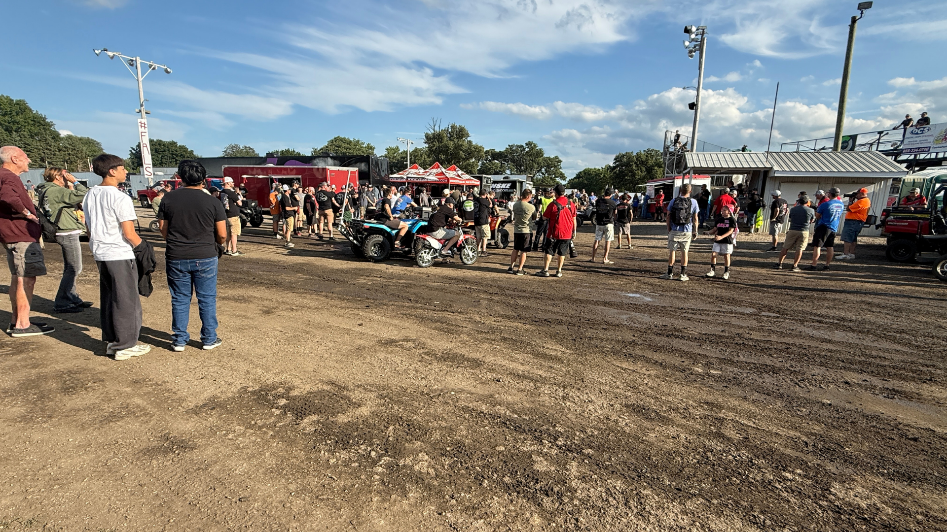 Drivers meeting during the Prairie Dirt Classic at Fairbury Speedway