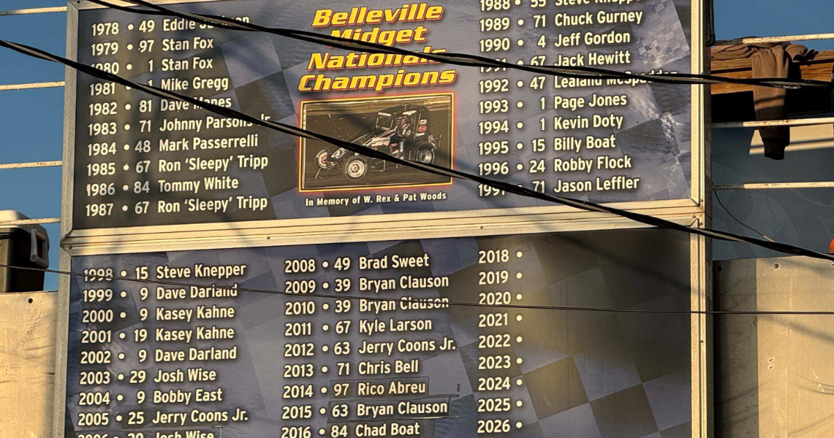 Sprint car competition during The Big One at Belleville