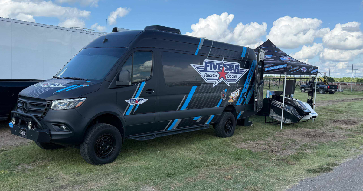 Five Star Road Tour van display at Belleville High Banks Speedway