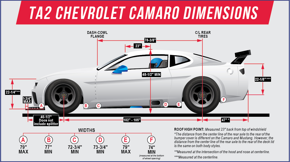 TA2 Camaro Dimensions